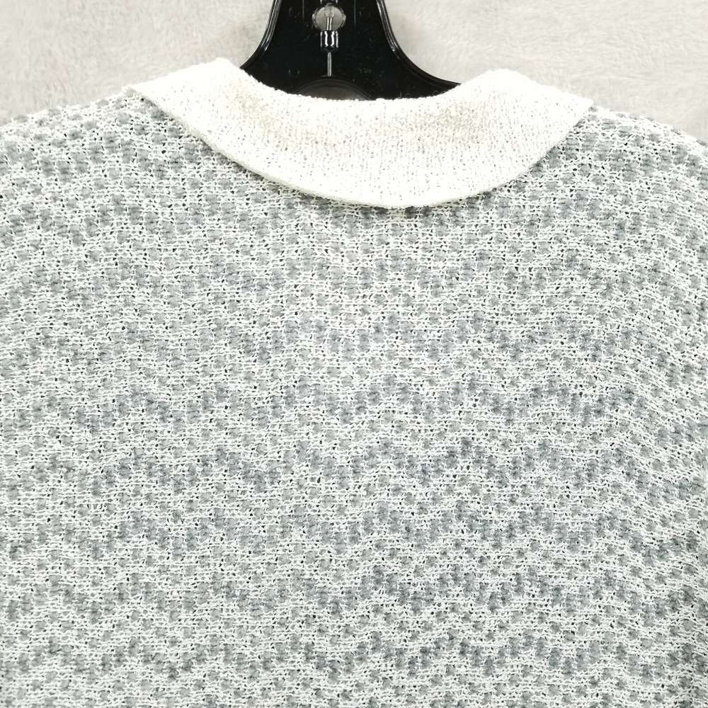 Isabelle Cardigan Women M Gray Chenille Notch Hem Long Sleeve Sweater Cottage - Picture 4 of 11